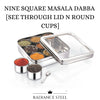 Premium Stainless Steel Masala (Spice) Box/Dabba/Organiser (Square)